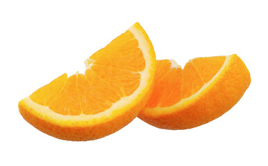 Sliced Orange fruit isolated on white background.