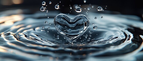 Captivating Heart-Shaped Water Droplet Splash