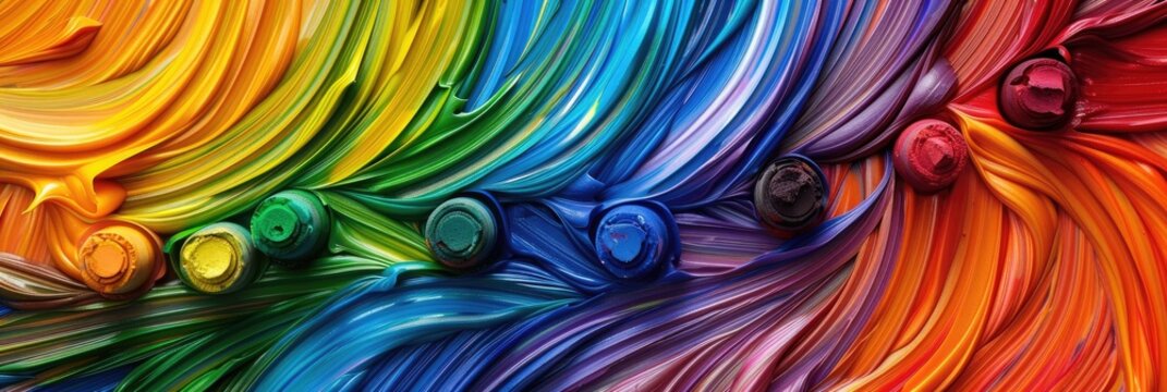 Colorful wax crayons in a swirling pattern - Powered by Adobe