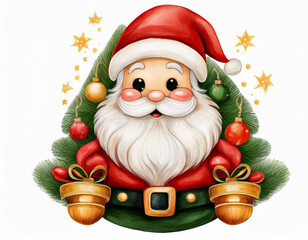 santa claus with christmas tree