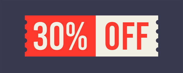 Vector 30 Percent Off Tag Label