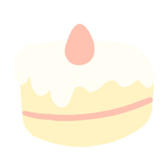 cake icon with a pink strawberry on top