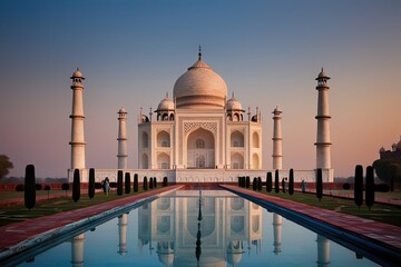 Naklejka premium Stunning Taj Mahal Agra India Modern Minimalist Visual Design