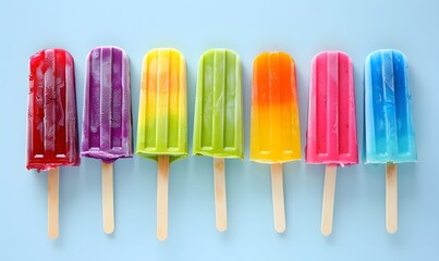 Set of bright ice cream popsicle. 