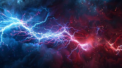 Blue and purple electric lighting, abstract electrical background