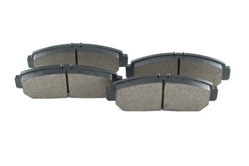 New auto brake pads isolated on white background