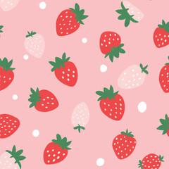 Cute strawberry pattern background