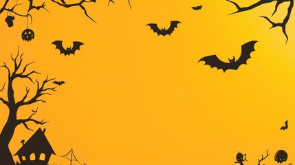 halloween party elements with orange background