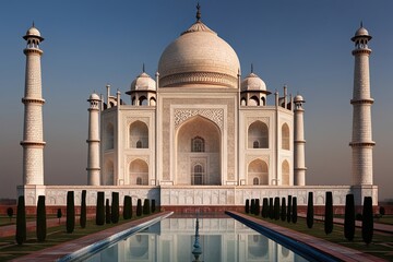 Fototapeta premium Enchanting Taj Mahal Experience Contemporary Visual Elegance in India