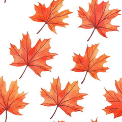 Fototapeta premium Watercolor leaf Pattern, leaves seamless pattern design