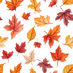 Fototapeta premium Watercolor leaf Pattern, leaves seamless pattern design