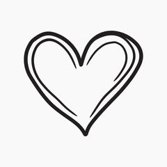 Hand-drawn heart outline illustration