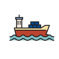 Obraz premium Cargo Ship for Transportation Icon