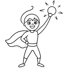 Superhero kid using telekinesis to lift object