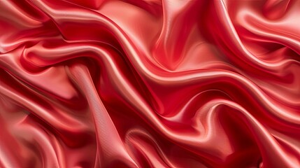 Obraz premium Abstract Draped Red Satin Fabric Texture
