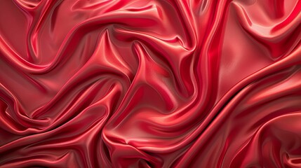 Abstract Draped Red Silk Fabric