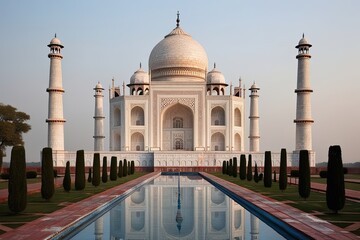 Timeless Taj Mahal: A Hybrid Artistic Approach with Minimalist Expressions and Architectural Grace
