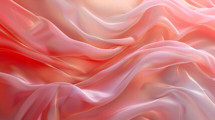 Obraz premium smooth and soft orange silk linen background, rendered in cinema4d, perfect for design purposes , abstract rippled drapery Silk background