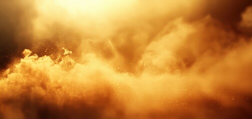 Fototapeta premium Golden clouds fill the sky, creating a serene and majestic atmosphere perfect for nature-themed visuals.