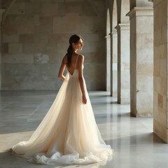 Fototapeta premium bride in white dress