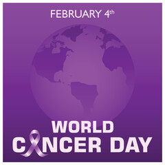 Close the care gap. Commemorating World Cancer Day, February 4. World Cancer Day concept. Flat vector illustration.