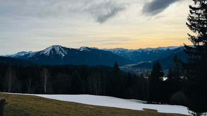 sunset in the mountains