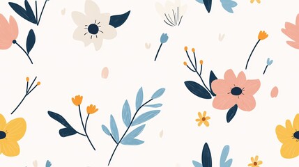 Blooming Whimsy: A Seamless Floral Tapestry