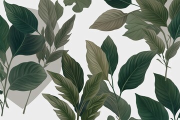 Vibrant Botanical Leaf Design with Gentle Shade Overlay on Transparent Background