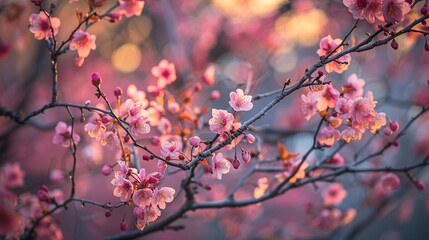 07240954 182. The landscape transitions from winter to spring, with melting snow revealing fresh shoots and blossoms, bathed in a gentle glow that heralds renewal and growth