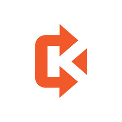 Letter K logo icon design template element, Arrow symbol vector