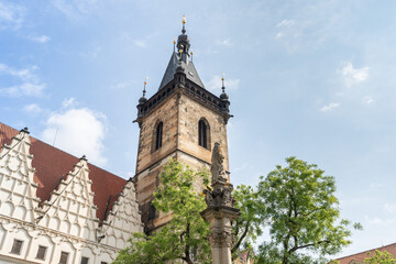 Fototapeta premium The New Town Hall on the Vodickova Street in the old part of Prague in the Czech Republic