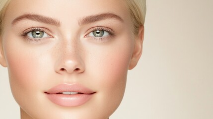 Obraz premium Flawless Complexion: Close-up of a Woman with Perfect Skin