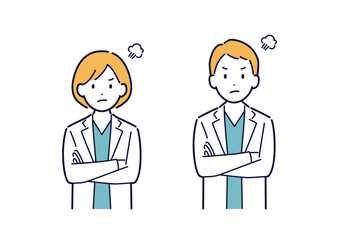 怒る医師のイラスト＿上半身