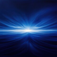 Fototapeta premium A serene abstract image showcasing deep blue tones with a radiant light at the horizon, evoking feelings of calm and tranquility.
