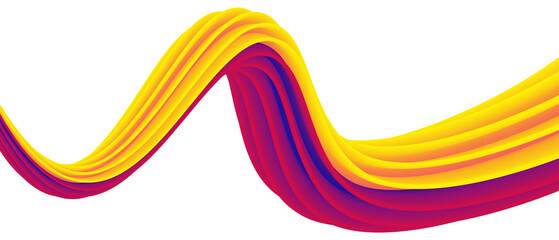 Colorful abstract yellow and red wave lines transparency illustration graphics design