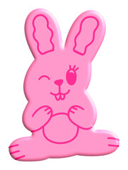 Cute rabbit Y2k 3d Kpop