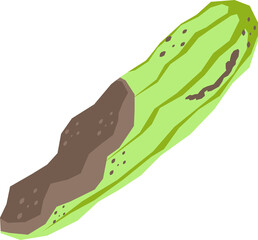 Ugly cucumber cartoon illustration