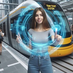  Tram Ticket System She demonstrates a holographic tram ticket s