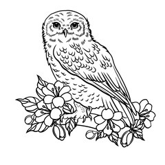 Floral Owl | Forest Animal | Flying Animal | Nocturnal Animal | Wildlife | Night Bird | Birds of Prey | Little Owl | Original Illustration | Vector and Clipart | Cutfile and Stencil