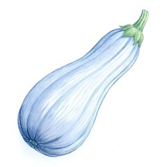 A hand drawn illustration of a blue banana squash. perfect for adding a touch of whimsy and organic charm to your designs.