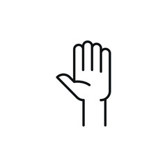 Raised Palm icon. Simple hand gesture icon with a raised palm symbol for social media, app, and web design. Vector illustration