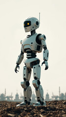 Fototapeta premium Futuristic Robot in a Post-Apocalyptic World