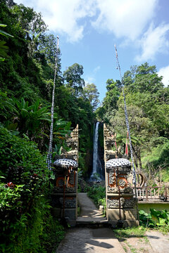 Gitgit waterfall and surroundings, in Buleleng regency of Bali - Indonesia
