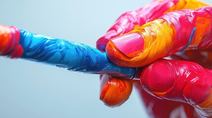 3D render of funny cartoon hands with flexible, elastic arms holding a digital pen and tablet. Unusual creative clip art featuring a digital signature, isolated on a transparent background.