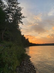 sunset on the river