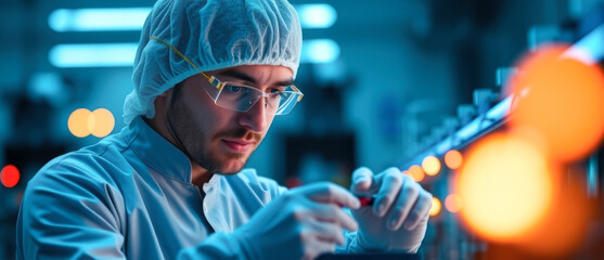 Close-up of a Scientist Working in a Laboratory