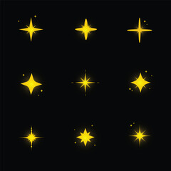 Elegant Sparkling Star Icons for Creative Projects
