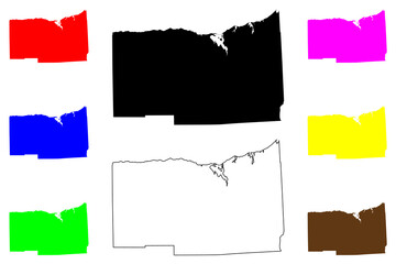 Wayne County, New York State (U.S. county, United States of America, USA, U.S., US) map vector illustration, scribble sketch Wayne map