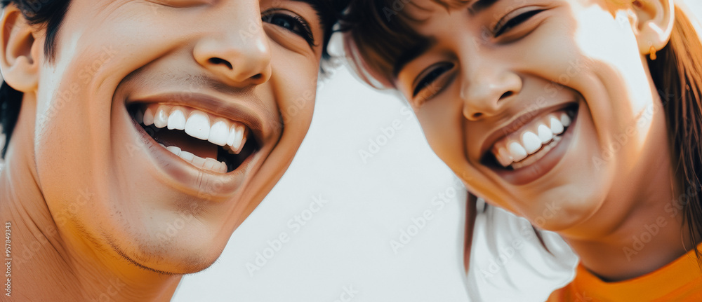 Poster Couple Smiling Close Up