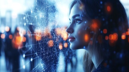 Virtual meeting across borders, with holographic screens displaying participants from various continents, connected by glowing lines, set in a sleek high-tech environment, vibrant colors, hd quality.